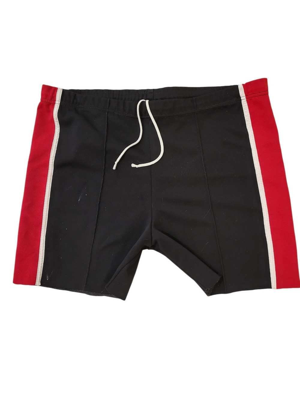 90s Men's Black Biking Sporty Shorts with Red Side Panels Very Vintage Canada